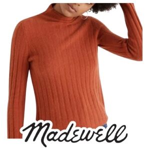Madewell | Orange Evercrest Turtleneck Sweater in Coziest Yarn